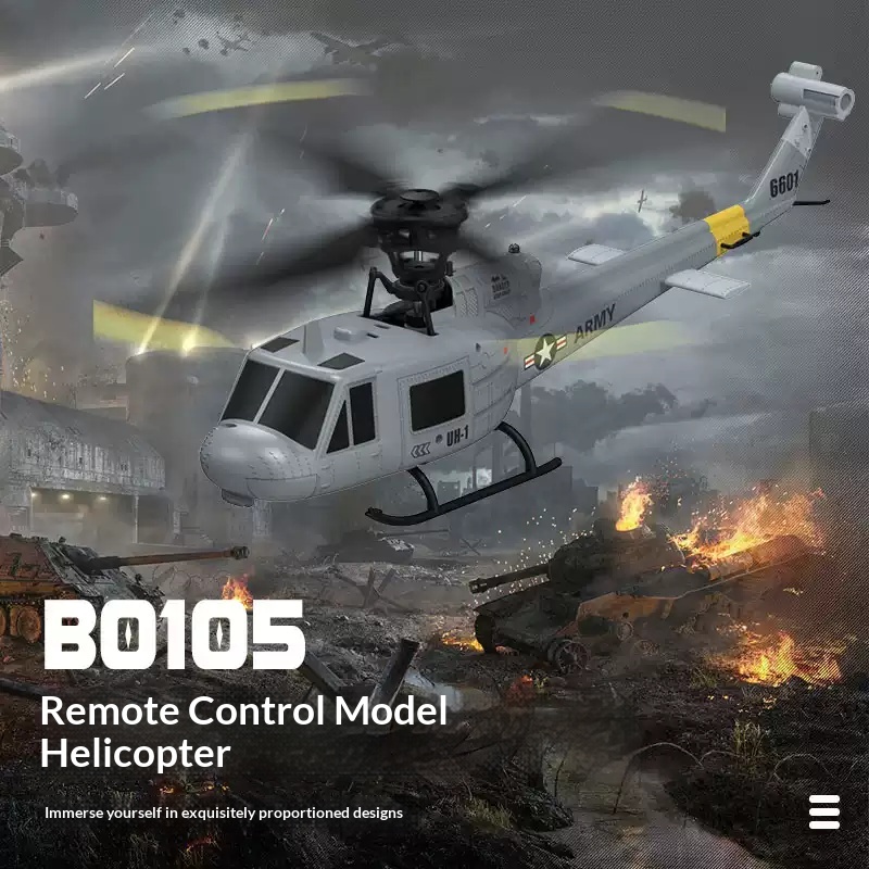 Rc Helicopter Single Rotor - Huey F6601 4CH RC Helicopter -
