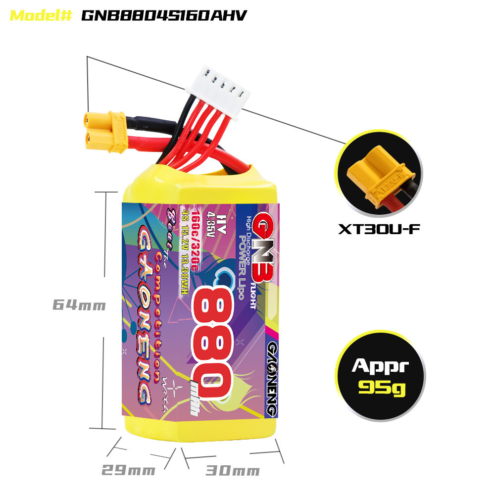 GNB 4S 880mAh 15.2V 160C/320C  - Rc Helicopter Battery recensione e prezzo