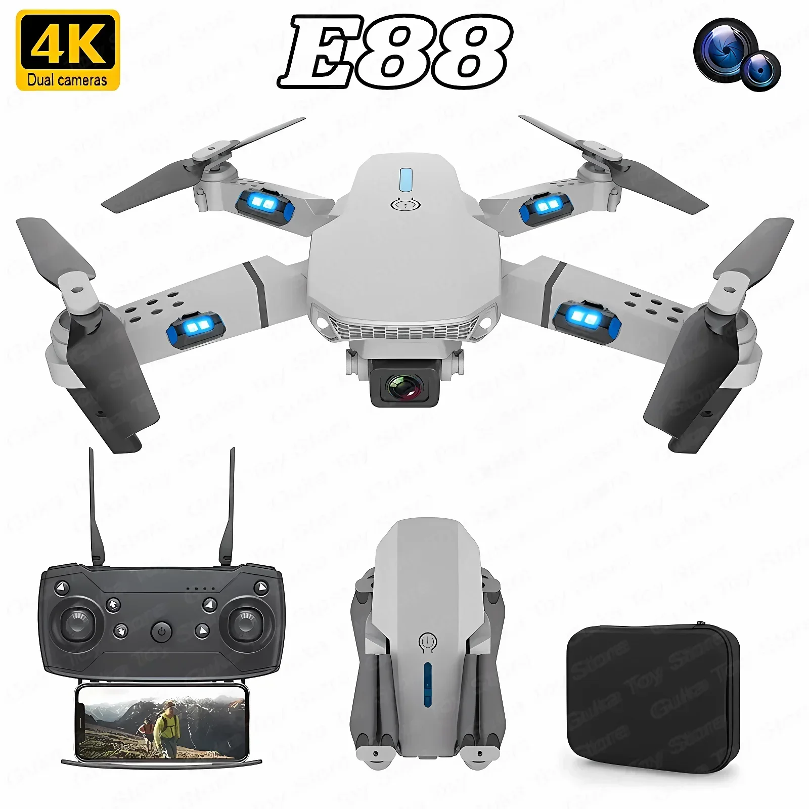 E88 Pro WIFI FPV Drone Wide An - Rc Helicopter Case recensione e prezzo