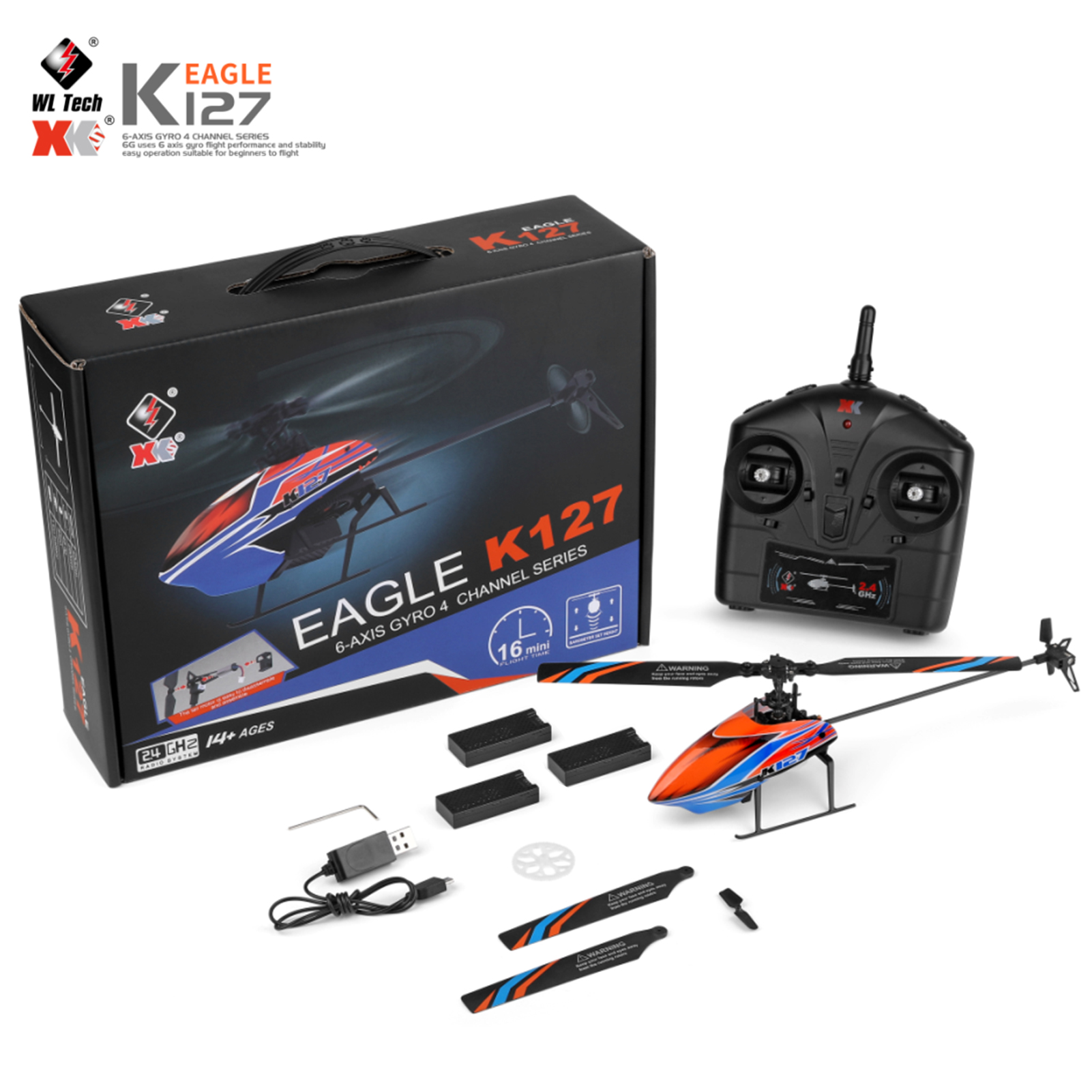 WLtoys XK K127 4CH 6-axis Gyro - Rc Helicopter Single Rotor recensione e prezzo